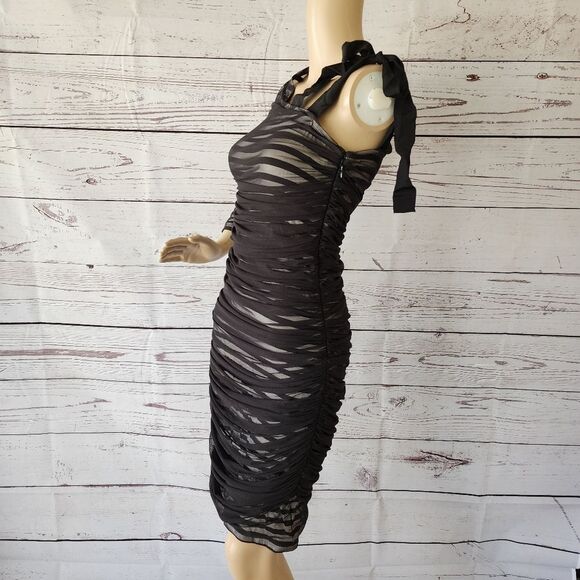BCBGMAXAZRIA Black One Shoulder Dress Small - Picture 2 of 5